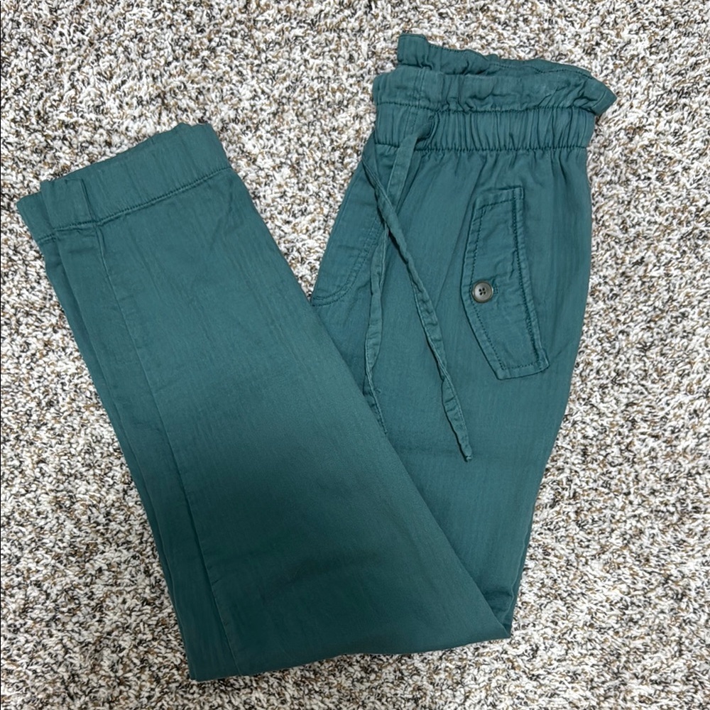 LOFT High Waisted Straight Teal Jogger Pants